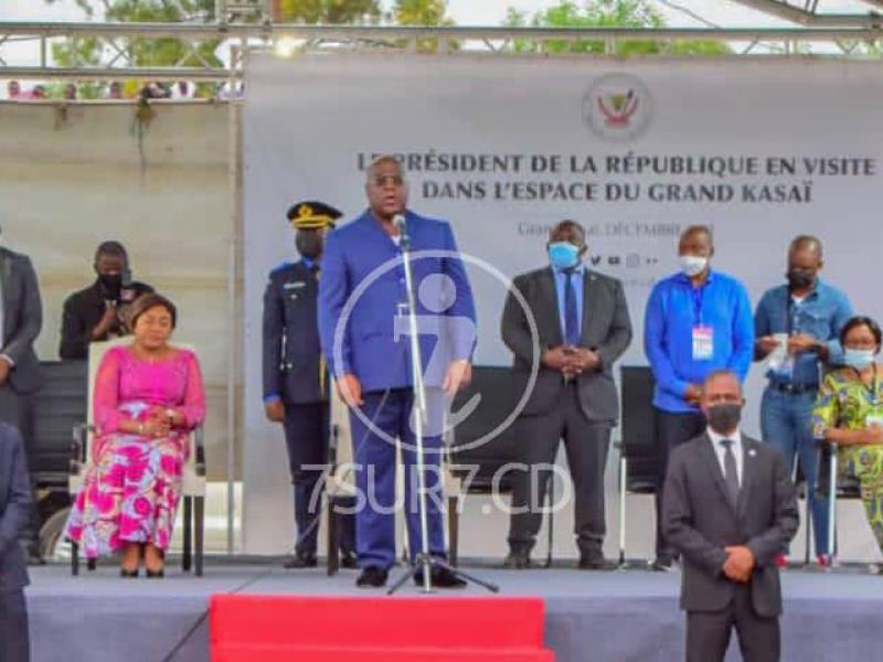 Le président Félix Antoine Tshisekedi Tshilombo à Mbuji-Mayi